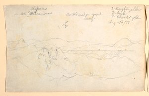 Dessin, paysage de montagne, Colombie, 14 août 1853 - Frederic Edwin Church