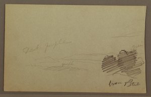 Dessin, chaîne de montagnes, nuage, peut-être années 1860 - Frederic Edwin Church