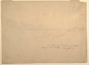 Dessin, Paysage montagneux entre Popayan et Pasto, Colombie, 13 août 1853