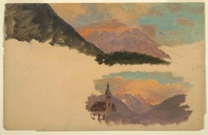Dessin, montagnes près de Berchtesgaden, Bavière, juin 1868 - Frederic Edwin Church