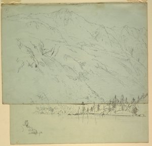 Dessin, mont Katadhin, Maine, 1870-78 - Frederic Edwin Church