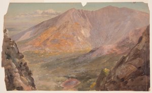 Dessin, mont Katahdin, Grand Bassin depuis le mont South Turner, 1877 - Frederic Edwin Church