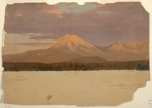 Dessin, le mont Katahdin depuis le lac Katahdin, 1878 - Frederic Edwin Church