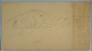 Dessin, mont Katahdin vu du sud-est ; verso : mont Katadhin, 1876-78 - Frederic Edwin Church