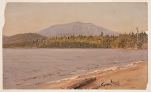 Dessin, le mont Katahdin depuis l