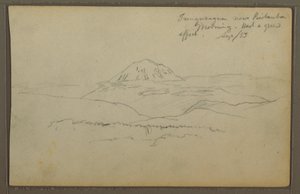 Dessin, mont Tunguragua, Riobamba, Équateur, septembre 1853 - Frederic Edwin Church