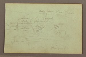 Dessin, Chutes du Niagara vues du côté canadien, 1856