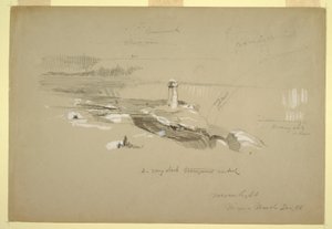 Dessin, chutes du Niagara depuis Terrapin Point, 20 mars 1856 - Frederic Edwin Church