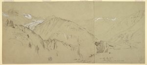 Dessin, Vue panoramique de Bel Arp, 1868 - Frederic Edwin Church