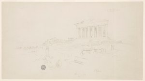 Dessin, Parthénon et Erectheion, Athènes, avril 1869 - Frederic Edwin Church