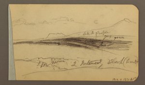 Dessin, plaine, colline, ville ; Verso : chaîne de montagnes, 1889 - Frederic Edwin Church