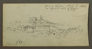 Dessin, piscine et bâtiments, peut-être 1868 - Frederic Edwin Church