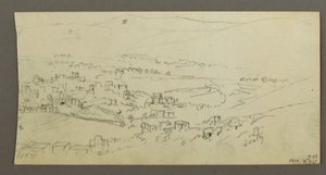 Dessin, piscine et bâtiments, peut-être 1868 - Frederic Edwin Church