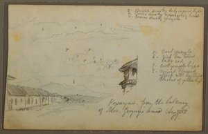 Dessin, Popayan, Colombie ; Verso : Paysage de montagne, Colombie, 9 août 1853 - Frederic Edwin Church