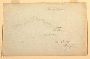 Dessin, Volcan Purese vu de Popayan, Colombie, 9 août 1853 - Frederic Edwin Church