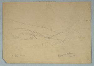 Dessin, lac Ripogène, vers 1855 - Frederic Edwin Church