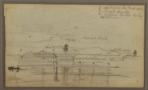 Dessin, paysage fluvial, 1857 - Frederic Edwin Church