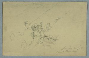 Dessin, route à travers les Blue Mountains, près de Homestead, Jamaïque, août 1865 - Frederic Edwin Church