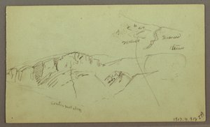 Dessin, Cimes des montagnes Rocheuses, peut-être 1868