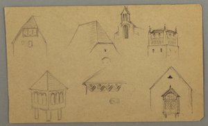 Dessin, Études de toits, Autriche ( ), 1868 - Frederic Edwin Church