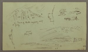 Dessin, Ruines, étude de figure, 27 avril 1868 - Frederic Edwin Church