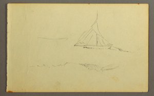Dessin, voilier vu de bâbord, 1845 - Frederic Edwin Church