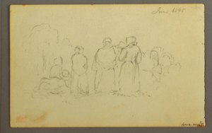Dessin, voilier vu de bâbord, 1845 - Frederic Edwin Church