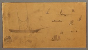 Dessin, études de voiliers, 12-13 juillet 1859