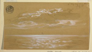 Dessin, paysage marin, Terre-Neuve, 6 juillet 1859 - Frederic Edwin Church