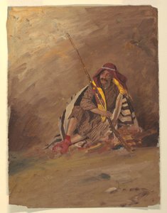 Dessin, Bédouin assis, probablement février 1868 - Frederic Edwin Church