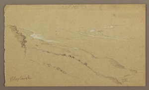 Dessin, rivage et mer, "Bloxburgh", août 1865 - Frederic Edwin Church