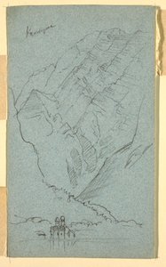 Dessin, rive du Konigssee, B, juillet 1868 - Frederic Edwin Church