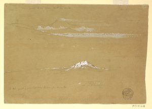 Dessin, Sincholagua, matin, depuis le temple du Soleil, Quito, 24 juin 1857 - Frederic Edwin Church