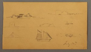 Dessin, Croquis du Labrador, peut-être 14 juillet 1859 - Frederic Edwin Church