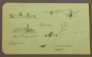 Dessin, Croquis de Patzcuaro ; Verso : Église, Atlatahuca, 1883