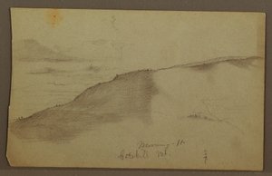 Dessin, montagnes en pente, peut-être années 1860 - Frederic Edwin Church
