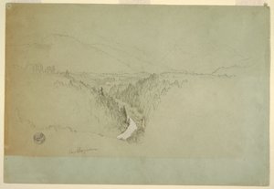 Dessin, sommet du Watzman, Berchtesgaden, Bavière, 1868 - Frederic Edwin Church