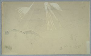Dessin, rayons de soleil éclairant le ciel, Jamaïque, juillet 1865 - Frederic Edwin Church