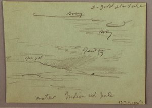 Dessin, coucher de soleil, enfant mangeant, 22 décembre 1870 - Frederic Edwin Church
