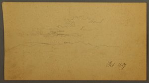 Dessin, Coucher de soleil derrière les collines, février 1867 - Frederic Edwin Church