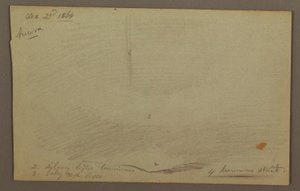 Dessin, Coucher de soleil derrière la crête (Aurora), 1864