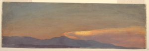 Dessin, étude de nuages au coucher du soleil, vers 1880 - Frederic Edwin Church