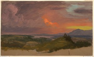 Dessin, Coucher de soleil dans la vallée de l
