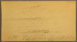 Dessin, Coucher de soleil sur les collines, 9 juillet 1866 - Frederic Edwin Church