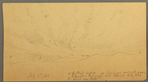 Dessin, Coucher de soleil sur les collines, 9 juillet 1866 - Frederic Edwin Church