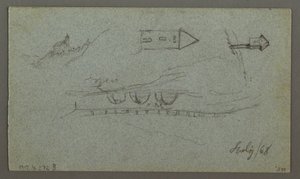 Dessin, Tauern Peaks, The K nigss, juillet 1868 - Frederic Edwin Church