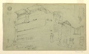 Dessin, temple, Petra, Jordanie, 27 février 1868 - Frederic Edwin Church