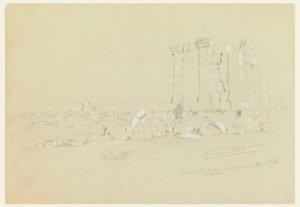 Dessin, temple avec Semua [aujourd