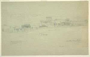 Dessin, Temples, Baalbek, 6 mai 1868 - Frederic Edwin Church