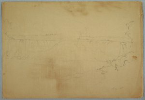 Dessin, Les chutes canadiennes, juillet 1856 - Frederic Edwin Church